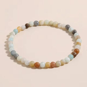 4mm Amazonite Natural Gemstone Beaded Stretchy Bracelet Jewelry NWT